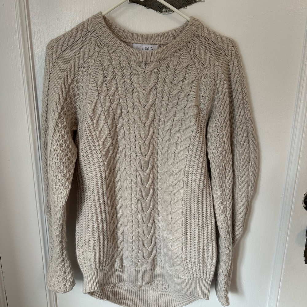 Intermix Cable Knit Cream Sweater